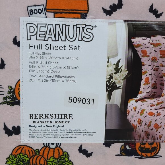 Peanuts Halloween Full Sheet Set By Berkshire Blanket - Picture 3 of 6